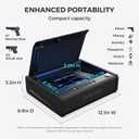 awesafe Biometric Gun Safe for Pistol, 3 Ways Quick Access Handgun Safe with Fingerprint Digital PIN Key, Portable Car Gun Safe, Gun Lock Box with Gas Strut for Nightstand Bedside Cloakroom LivingRoom