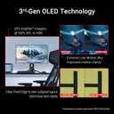 ASUS ROG Swift OLED 27 1440P Gaming Monitor (PG27AQDP) - WOLED, QHD, 480Hz, 0.03ms, G-SYNC Compatible, Custom Heatsink, AI Assistant, DisplayHDR400 True Black, 99% DCI-P3, True 10-bit, DisplayWidget