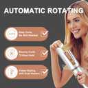 JINRI Automatic Rotating Curling Iron-Beach Waves Curling Wand, Pumped-Up Volume, Portable Hair Curler, 500 Million Ionic, Dual Voltage & Lightweight for Travel, Ceramic Coating, 1 Inch, White