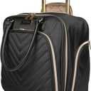 Kenneth Cole REACTION Chelsea Chevron Quilted Luggage, Black, Underseater, 17-Inch Carry On