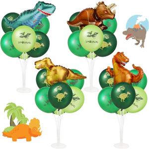 Hoemwarm Dino Balloons Dinosaur Balloons Stand Kit for Table Centerpiece Dinosaur Foil Balloons for Birthday Children's Party Jungle Jurassic Dinosaur Themed Decoration for Kids Baby Shower Supplies