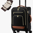 LOVEVOOK Carry on Luggage 22x14x9 Airline Approved, 22 Inch Large Rolling Suitcase with Garment Bag, Spinner Wheels & TSA Lock, 49L Softside Lightweight Underseat Carry-on Luggage for Men Women Travel