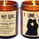 2 Packs I Love You to My Girl Gifts for Her, Romantic Lavender and Vanilla & Jasmine Scented Natural Soy Wax Glass Jar Candles Set to Girlfriend Wife