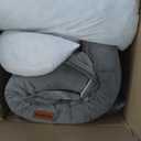 CWAWZ Extra Large Dog Bed, Orthopedic Dog Bed with Cooling Gel Memory Foam, Waterproof XL Pet Bed with Removable Washable Cover, 42" Pet Sofa Couch Dutch Velvet with Bone Toy, Light Gray