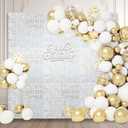 24PCS White Shimmer Wall Backdrop, Square Sequin Photo Backdrops Panel, Glitter Wall Background for Birthdays, Weddings, Christmas, Engagements, Disco Bachelorette Party Decoration (4FT x 6FT)