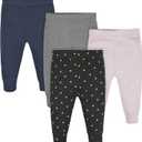 Gerber Baby Girls Multi-Pack Active Pants Set, Hearts, 3-6 Months