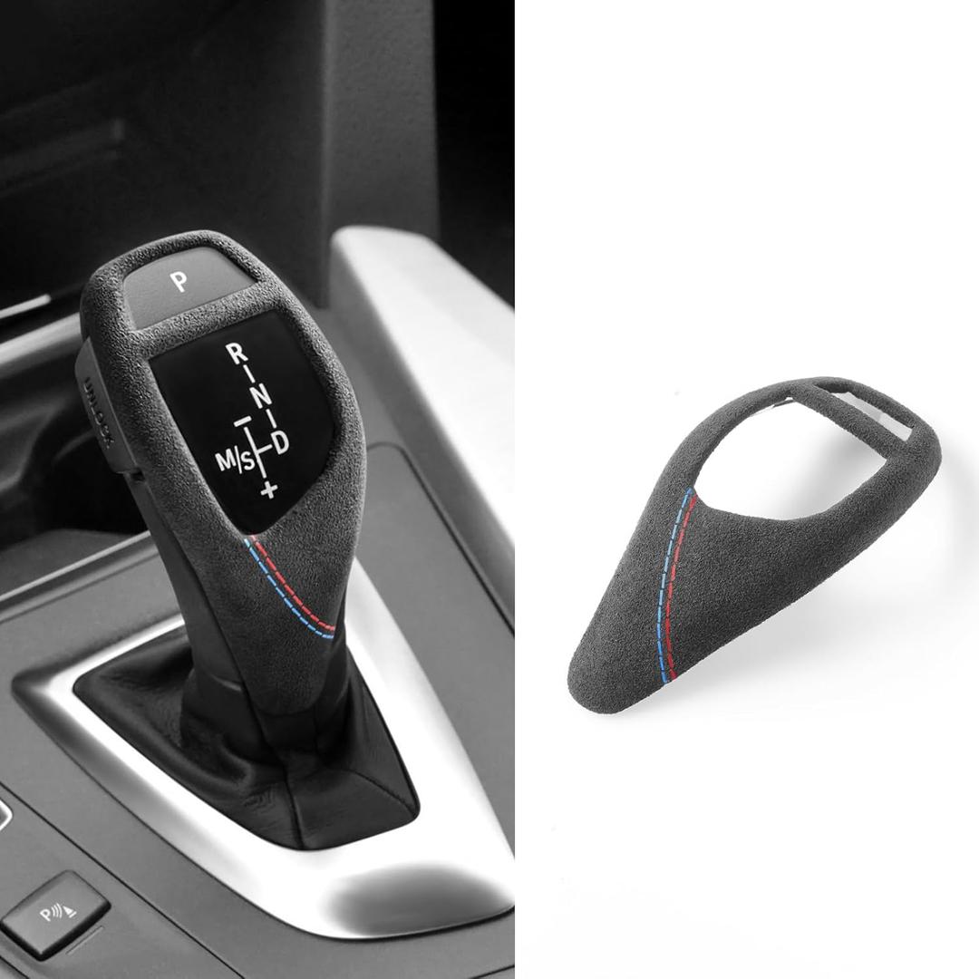 BETTERHUMZ Car Interior Trim for BMW F20 F22 F30 F33 F34 F36 F07 F10 F12 435i 420i 430i 440i 425i 1 2 3 4 Series 228i 220i 218i 225i Gear Shift Knob Cover for Alcantara Tuning Accessories