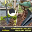 Jardineer Garden Shovels for Digging with Long Handle, Root Shovel for Cutting Roots with Comfortable Grip