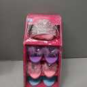 Princess Dress Up Shoes Pretend Play Jewelry Toys Set 3 Pairs of Shoes with Tiara Earrings Necklaces Ring Role Play Set for Little Girls Aged 3-6 Years Old