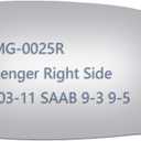 JZSUPER Side Mirror Glass fit for Saab 9-3 9-5 9-3X Passenger Right Side View RH Convex Replacement Non Heated Including Adhesive