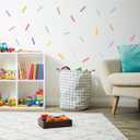 300 Pcs Confetti Wall Decals - Peel and Stick Sprinkle Vinyl Strip Wallpaper Stickers for Kids Bedroom, Nursery & Party Decor