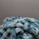 Ultra Plush Bubble Faux Rabbit Fur Blanket  950GSM Thick Fluffy Throw Blanket for Bed, Couch, Sofa, or Gift, 50"  60", Tie-dye Teal