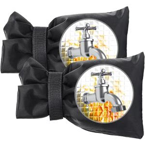 Outdoor Faucet Covers for Winter, Actgan 8.3"H x 6"W Thickened Outside Garden Faucet Socks for Freeze Protection, Reusable Insulated Faucet Covers, 2 Pack, Black