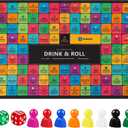 Drinking Board Games Mat - 100 Game Modes, Large Waterproof Anti-Slip Rubber Gaming Table Pad Drinking Games for Adults, Bachelorette Party, Game Nights | Family Party Essentials, Fits 2-8 Players