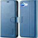 TUCCH Wallet Case for iPhone 17e, Case for iPhone 16e, Magnetic PU Leather Kickstand Flip Cover 4 Card Slot Shockproof TPU Inner Shell, [RFID Blocking] Folio Cover for iPhone 17e/16e 6.1", Light Blue