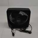 Comfort Zone Box Fan, 9 inch Portable Desk fan, Quiet 3 Speed Mini Fan for Bedroom, Electric Bedside Table Fan, Black