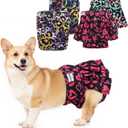 Female Dog Diapers Reusable No Tail Hole Period Panties Washable Diapers Female for Docked-Tail Frenchie French Bulldog Boston Terrier Without Tail (2 Pack Regular+2 Pack Skirts) (Small (Waistline:11"-15"))