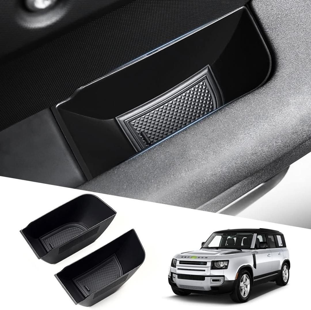 Karltys Door Side Storage Box for Land Rover Defender 90 110 130 2020-2025 2026 Accessories Defender Door Side Organizer Tray Grab Handle Pocket Box Insert Interior Accessories 2PCS
