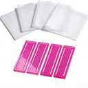 4 Sets Pink Mahjong Card Sleeve and Line Finder for 2025 2026 Mahjong Cards, Clear Acrylic Line Reader Strips & Durable PVC Card Protector Covers with Storage Bag, Fits Large Print Scorecards (Pink)