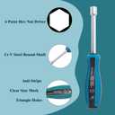 2 x Utoolmart 10mm Nut Driver, 6-Point Hex Nut Driver Socket Non-Magnetic Tip, High-Torque Nut Driver for Added Torque, with 93mm Round Shaft & Handle Triangle Enforce Hole