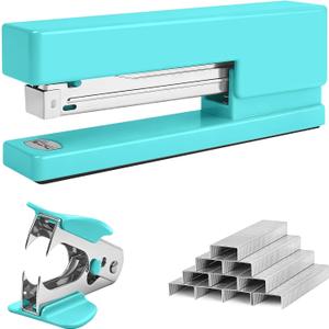 2 x Office Desktop Stapler - 25 Sheet Capacity with 830 Staples and Staple Remover,Staplers for Desk,Non-Slip for School, Home, Green