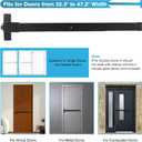 IRONWALLS Door Push Bar Panic Exit Device Stainless Steel with Handle Lever, Black 32 Commercial Push Panic Bars for Emergency Exit Doors, Heavy Duty Panic Hardware for 32-47 Wooden/Metal Door