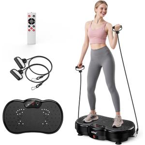 Vibration Plate Exercise Machine - 300 lbs Weight Capacity, 120 Speed Levels, 9 Workout Modes for Home Fitness, Muscle Toning & Weight Loss (Black)