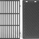 66095 Griddle & Cooking Grates Kits for Weber Genesis II E-315 E-335 E-310 S-335 E-330 E-325 S-310 CE-330 Gas Grills, Heavy Duty Cast Iron Grill Replacement Parts for Weber Genesis ii 300 Series