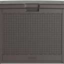 Rubbermaid Medium Resin Outdoor Storage Deck Box (74 Gal) Weather Resistant Brown Deck Organization for Home/Backyard/Pool Chemicals/Toys/Garden Tools/Porch/Patio Cushions