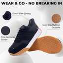 Wide Toe Box Walking Shoes for Women Casual Slip On Arch Support Tennis Sneakers Orthotic Plantar Fasciitis Comfortable Platform Sneakers DarkBlack US Size 8