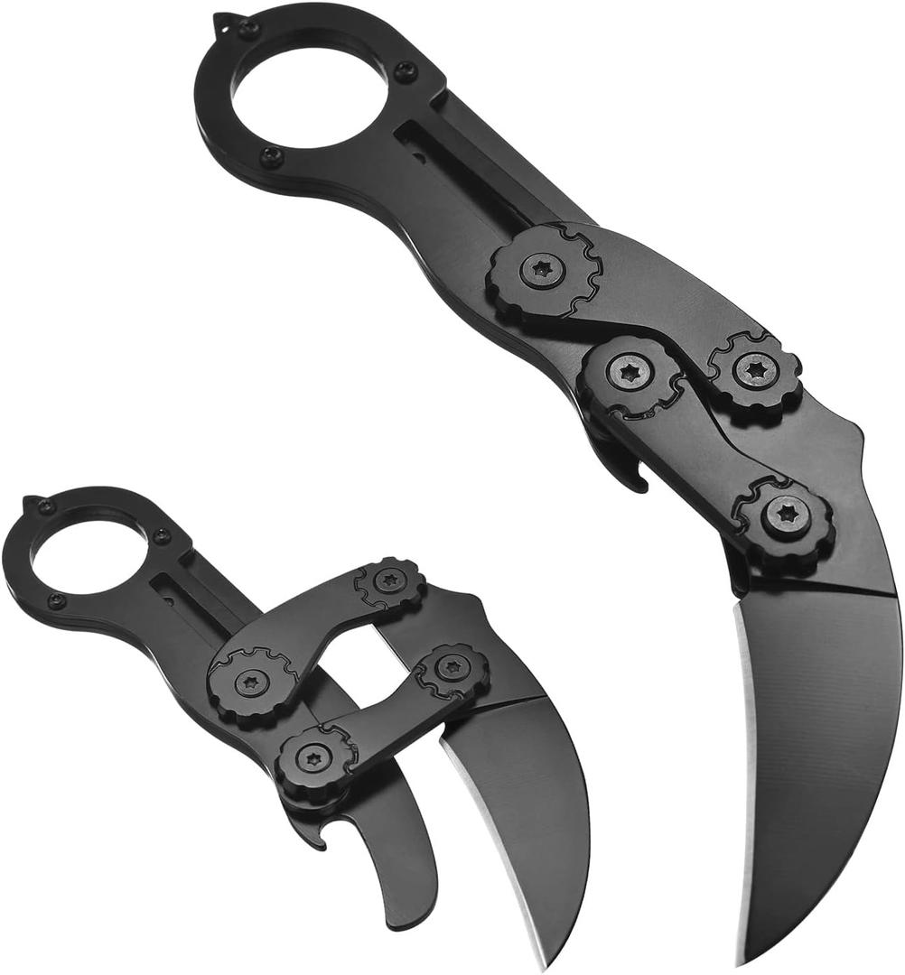 Folding Morphing Knife, Retractable Pocket Outdoor Camping Working Knife, Multi-Function Tool, with Bottle Opener and Glass Breaker