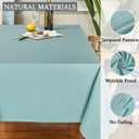 Rectangle Table Cloth Linen Farmhouse Stainproof Waterproof Washable Polyester Oblong Rectangular Fabric Table Cover for Kitchen Dining Dinner (Turquoise, 60 X 144 Inch)