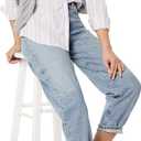 Amazon Essentials Women's Regular-Fit Long-Sleeve Button-Down Poplin Shirt, Business Casual, Office Work, Lilac White Variegated Stripe, XX-Large