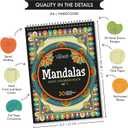 ViSnezh Adult Coloring Book: Unique A4 Mandalas for Women - Stress Relief, Hardback Spiral Bound, Thick Paper