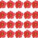 20 Pcs Hawaiian Artificial Flowers, Plumeria Hibiscus Fake Flowers 3.5 Inch for DIY Hair Clips, Brooch, Wreath, Wedding Decor, Beach Party Supplies