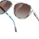 BIRCEN Polarized Sunglasses for Women UV - Protection Womens Retro Mirrored Shades with Acetate Frame BC2001 (B-tortoise Blue)