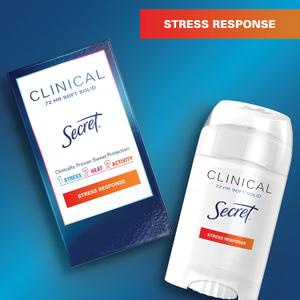Secret Antiperspirant Clinical Strength Deodorant for Women, Soft Solid, Stress Response, 1.6 Oz
