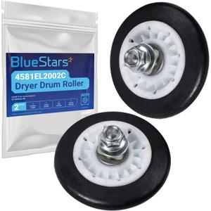 BlueStars 4581EL2002C Dryer Drum Roller Assembly Part - Compatible with L.G Kenmore Dryers - Replaces 2701044 4581EL2002A 4581EL2002B 4581EL2002D PS8260240 - PACK OF 2