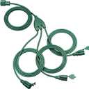 DEWENWILS 28FT Outdoor Extension Cord 1 to 3 Splitter for Lights, 3 Prong Outlets Plugs, 16/3C SJTW Weatherproof Wire for Outdoor String Lights, ETL Listed,1 Pack