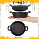Ziliny Mini Cast Iron Skillets 5 x 5 x 1.3 Inch Cast Iron Pan Small Ramekin Set Black Casserole Dish Cookware Oven Safe Mini Skillets for Kitchen Indoor Outdoor Picnic (4 Pack)
