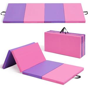 ZENOVA Gymnastics Mat 6'x3'x2''/4'x8'x2'' Exercise Mat Gym Mat for Home Aerobics Workout Foldable Tumbling Mat Children Gifts