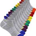 12-Pairs-Boys-Socks-Ankle-Athletic Sports Socks With Cushioned Sole For Big Little Kids 4-7 Years Old
