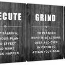 Inspirational Poster Execute Grind Hustle Motivational Wall Art 3 Pieces Canvas Prints Artwork for Living Room Modern Home Decor Painting Pictures Stretched and Framed Ready to Hang [36''Wx 16''H]