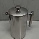 Secura French Press Coffee Maker, 304 Grade Stainless Steel Insulated Coffee Press with 2 Extra Screens, 50oz (1.5 Litre), Silver