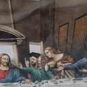 DECORARTS The Last Supper by Leonardo Da Vinci. Giclee Prints on Canvas with Matching Retro Style Brown Frame. Total Size w/Frame: 33x19, Ready to Hang. GY