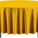 12-Pack Premium Plastic Tablecloth 84in. Round Table Cover - Yellow