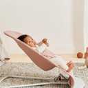 BabyBjrn Bouncer Bliss, Dusty Pink, Woven, Petal Quilt | 2-in-1 Adjustable Baby Bouncer Seat and Toddler Chair, Newborn to Toddler (8-29 lbs), 4 Positions, Lightweight & Portable