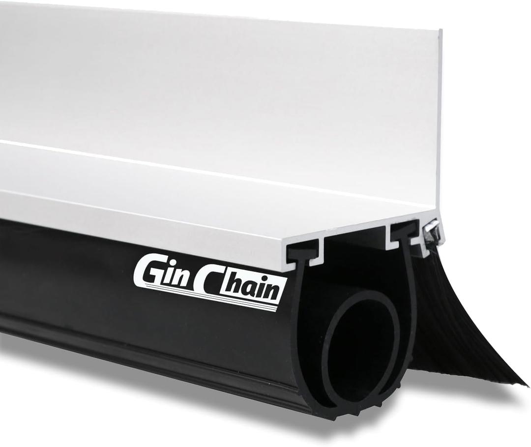 Garage Door Seals, Heavy-Duty U+O Shape Bottom Rubber with Aluminum Track Retainer Base + 5cm Brush Combination Kit, Universal Garage Door Weather Stripping Kit (16.5ft)