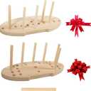 SACATR Bow Maker for Ribbon, Holiday Wreaths,Wooden Wreath Bow Maker Tool for Creating Gift Bows, Party Decorations, Hair Bows, Corsages, Holiday Wreaths, Various Crafts(Double-Sided)