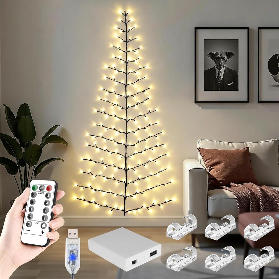 Enchanted Willow Vine Lights for Wall: 6FT 180 LED Twinkling Tree Branch Light with USB Battery Box, Remote Timer, 8 Light Model, Wall Decor String Lighted Garland for Christmas Decorations, Bedroom